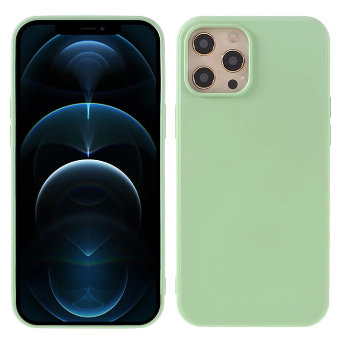 X-LEVEL Anti-scratch Liquid Silicone Back Cover for iPhone 12 Pro Max 6.7-inch - Light Green - 1