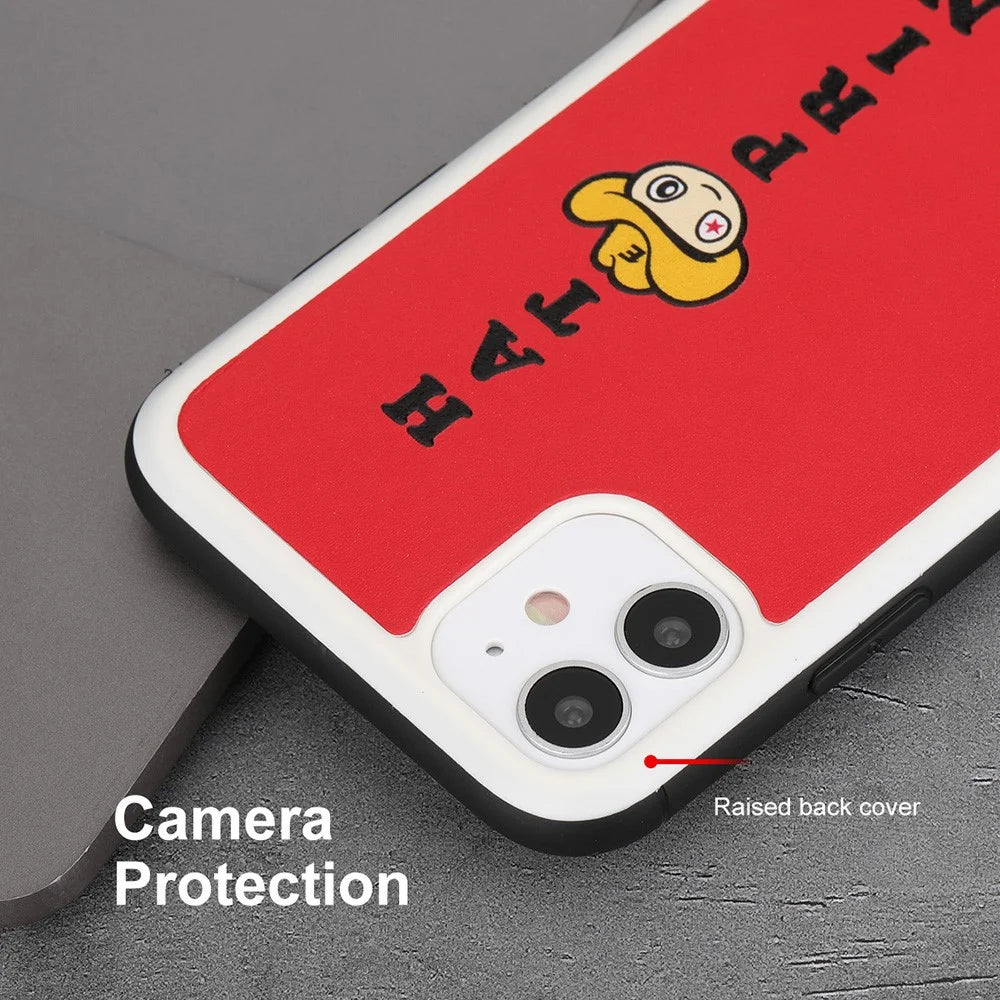 HAT PRINCE ENKAY Cartoon Series PU Leather Coated PC+TPU Hybrid Anti-drop Case for iPhone 11 6.1 inch - Red - 4