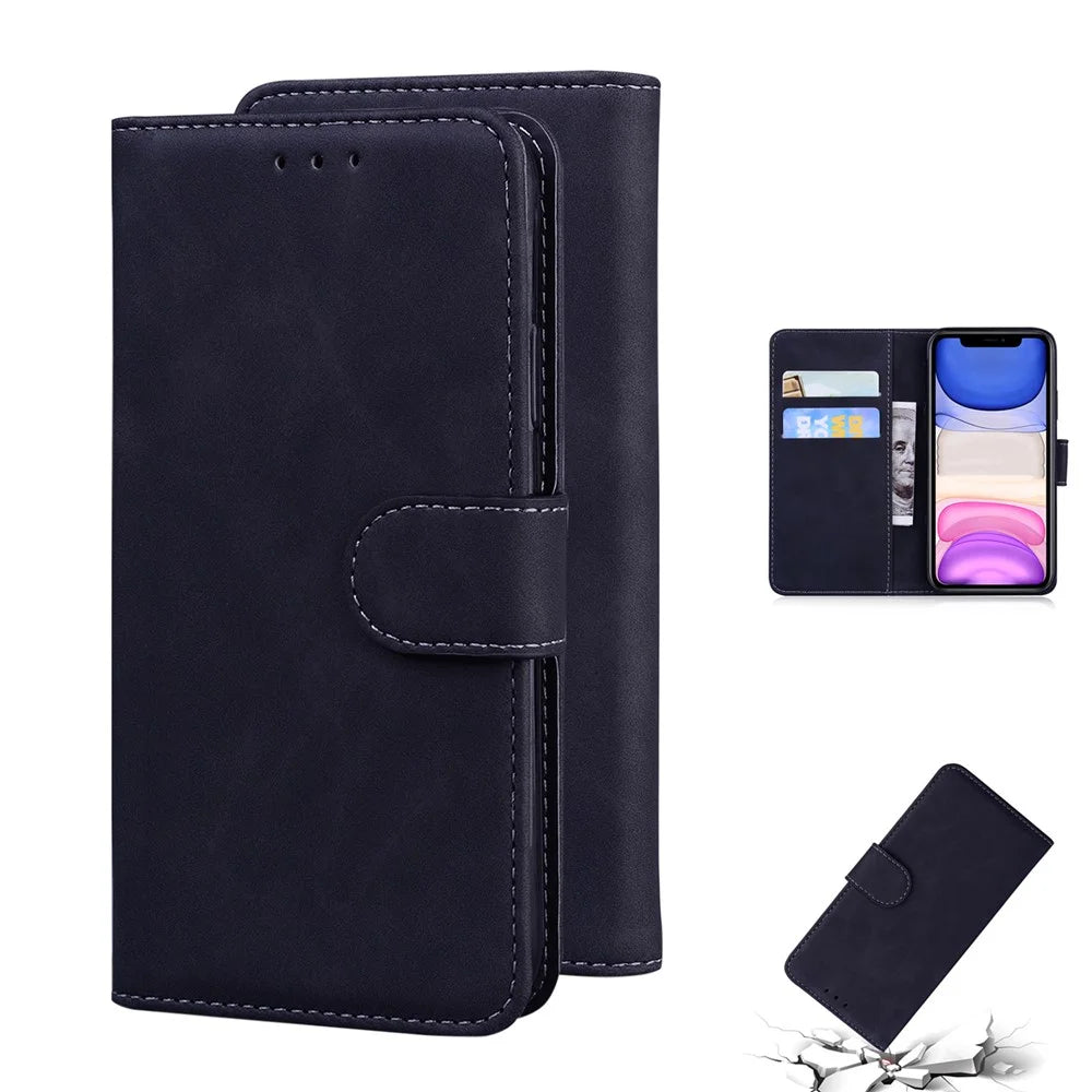 Leather Wallet Stand Phone Case for iPhone 11 - Black - 1