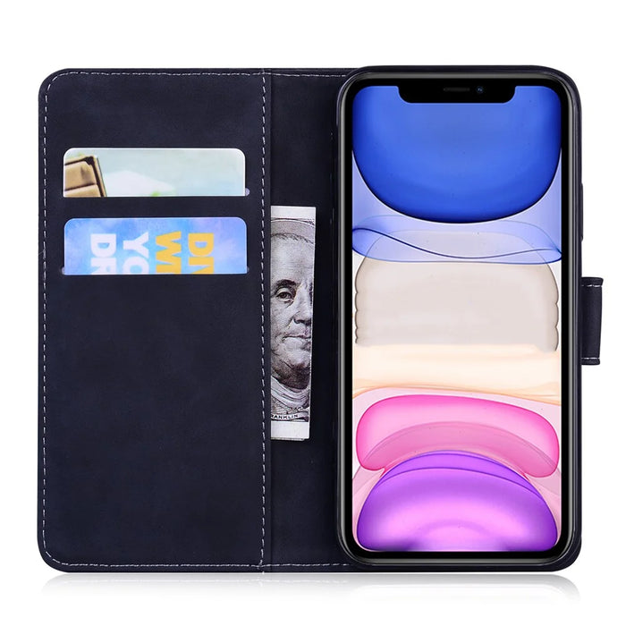 Leather Wallet Stand Phone Case for iPhone 11 - Black - 4