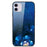 Pattern Printing Tempered Glass + TPU + PC Combo Phone Cover for iPhone 12 Pro/12 - Blue Flowers - 1