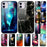 Pattern Printing Tempered Glass + TPU + PC Combo Phone Cover for iPhone 12 Pro/12 - Blue Flowers - 5