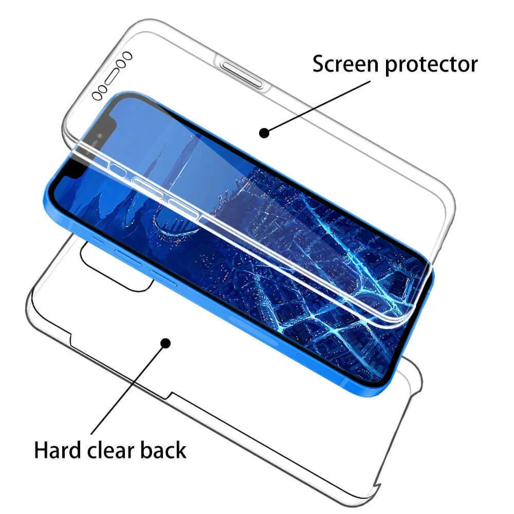 Hybrid PET + TPU + Acrylic Clear Full Coverage Shell Case for iPhone 12 Pro/12 - 2