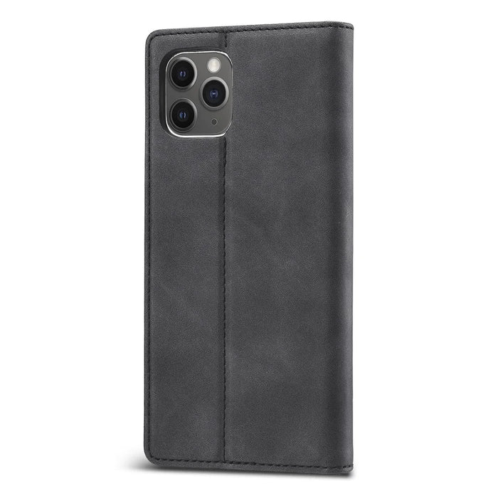 LC.IMEEKE Anti-drop Auto-absorbed Wallet Stand Leather Case for iPhone 11 Pro Max - Black - 2