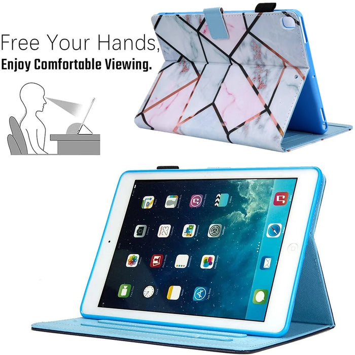 Patterned Leather Stand Smart Shell for iPad Air/Air 2/Pro 9.7 inch (2016)/iPad 9.7-inch (2018)/(2017) - Marble Texture - 4