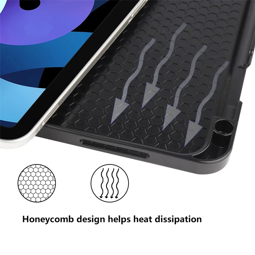 ENKAY HAT PRINCE ENK-8015 Tri-fold Stand PU Leather Smart Cover with Pen Slot for iPad Air (2020)/Air (2022)/iPad Pro 11 2018 - Black - 5