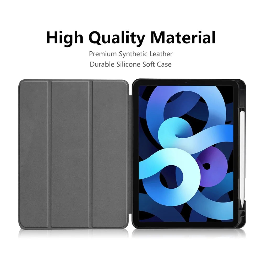ENKAY HAT PRINCE ENK-8015 Tri-fold Stand PU Leather Smart Cover with Pen Slot for iPad Air (2020)/Air (2022)/iPad Pro 11 2018 - Black - 6