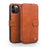 QIALINO For iPhone 12 Pro Max 6.7 inch Magnetic Clasp Cowhide Leather Wallet Case Stand Cover - Light Brown - 1