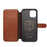 QIALINO For iPhone 12 Pro Max 6.7 inch Magnetic Clasp Cowhide Leather Wallet Case Stand Cover - Light Brown - 4