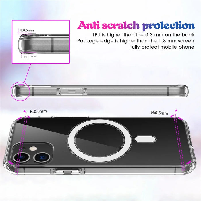 Clear TPU Phone Protective Back Cover [Support Wireless Charge] for iPhone 12 mini 5.4 inch - 3