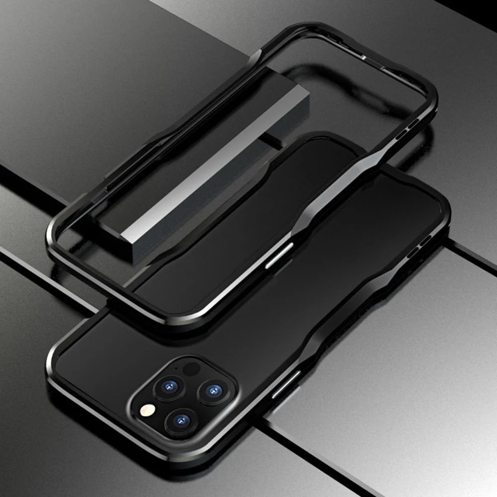 LUPHIE for iPhone 12 Pro Max Metal Bumper Case - Black - 1