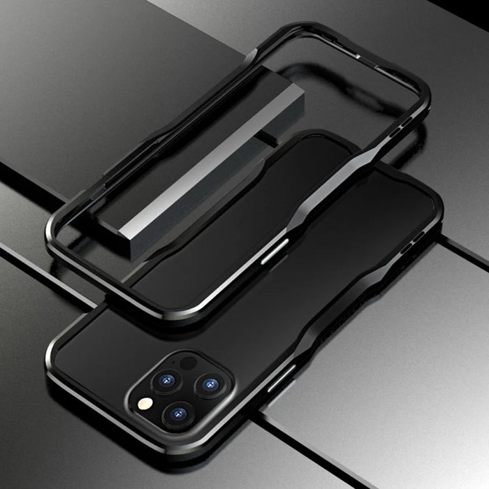LUPHIE for iPhone 12 Pro Max Metal Bumper Case - Black - 1