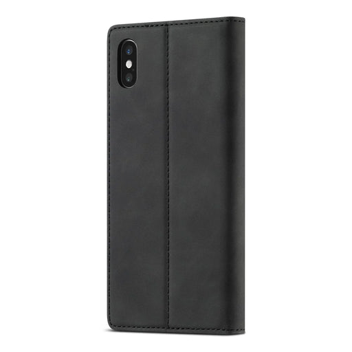 LC.IMEEKE Leather Wallet Stand Strong Magnetic Phone Protective Shell for iPhone XS Max - Black - 2