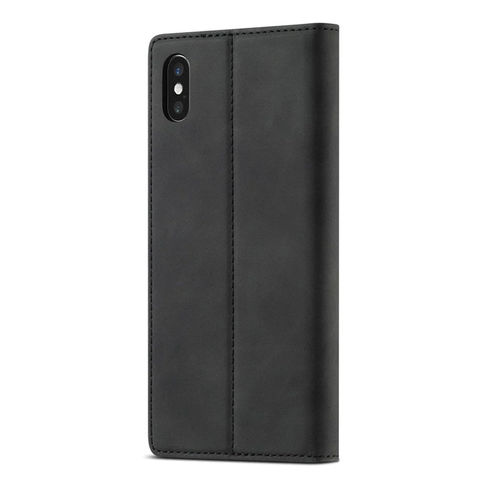 LC.IMEEKE Leather Wallet Stand Strong Magnetic Phone Protective Shell for iPhone XS Max - Black - 2