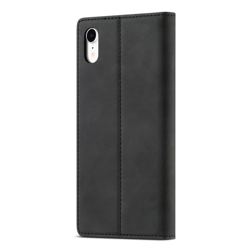LC.IMEEKE TPU + PU Leather Strong Magnetic Phone Protective Shell for iPhone XR - Black - 2