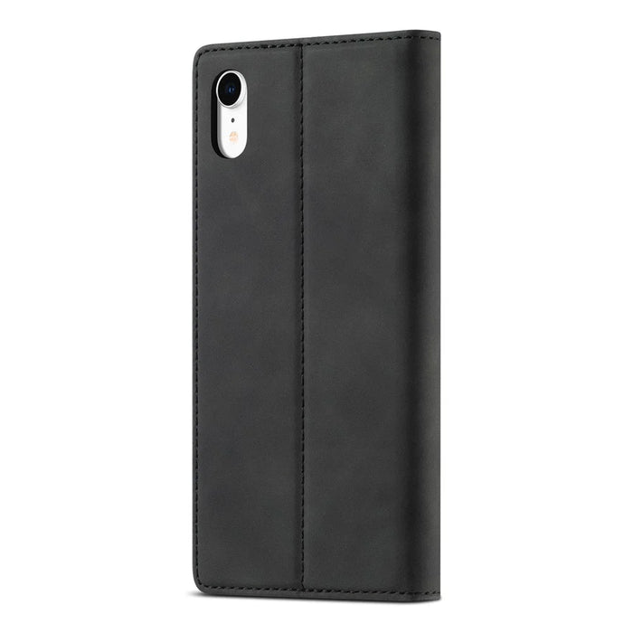 LC.IMEEKE TPU + PU Leather Strong Magnetic Phone Protective Shell for iPhone XR - Black - 2