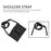 Honeycomb Texture Swivel Kickstand Shoulder Strap + Handy Strap Tablet Cover Case for iPad 10.2 (2021)/(2020)/(2019) - Black/Black - 2
