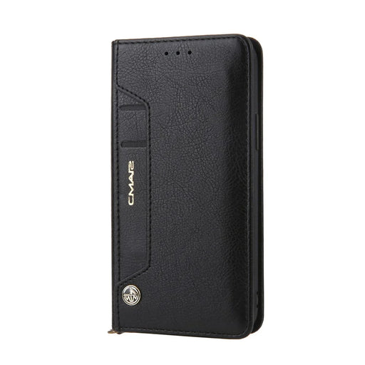 CMAI2 PU Leather Card Slots Wallet Phone Cover Case for iPhone 12/12 Pro - Black - 1