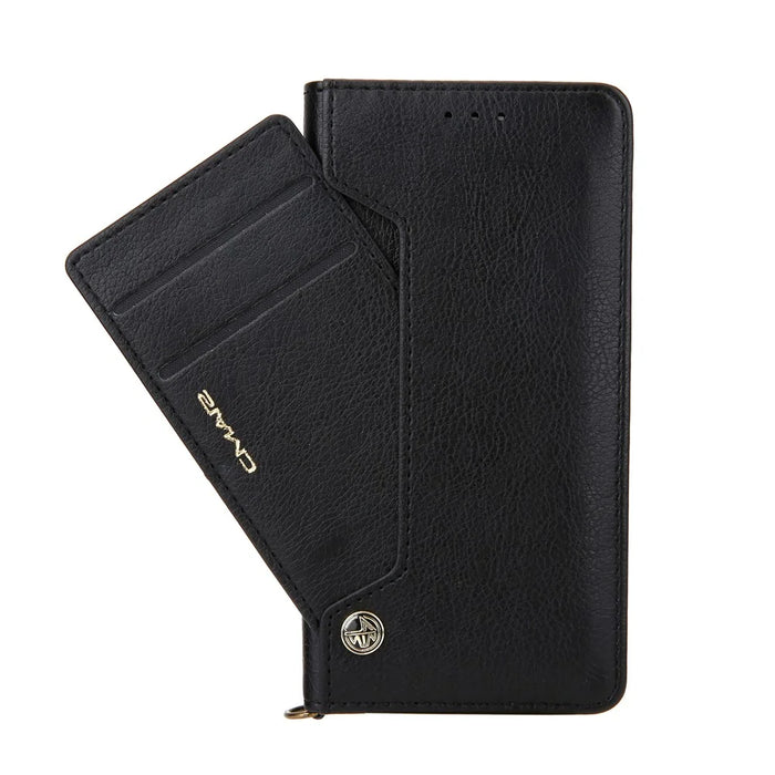 CMAI2 PU Leather Card Slots Wallet Phone Cover Case for iPhone 12/12 Pro - Black - 3