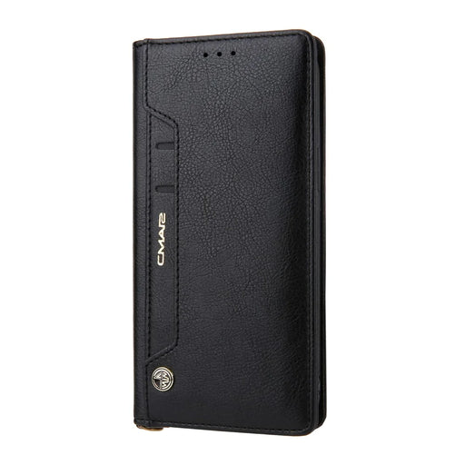 CMAI2 PU Leather Phone Cover Case with Card Holder for iPhone 12 Pro Max - Black - 1