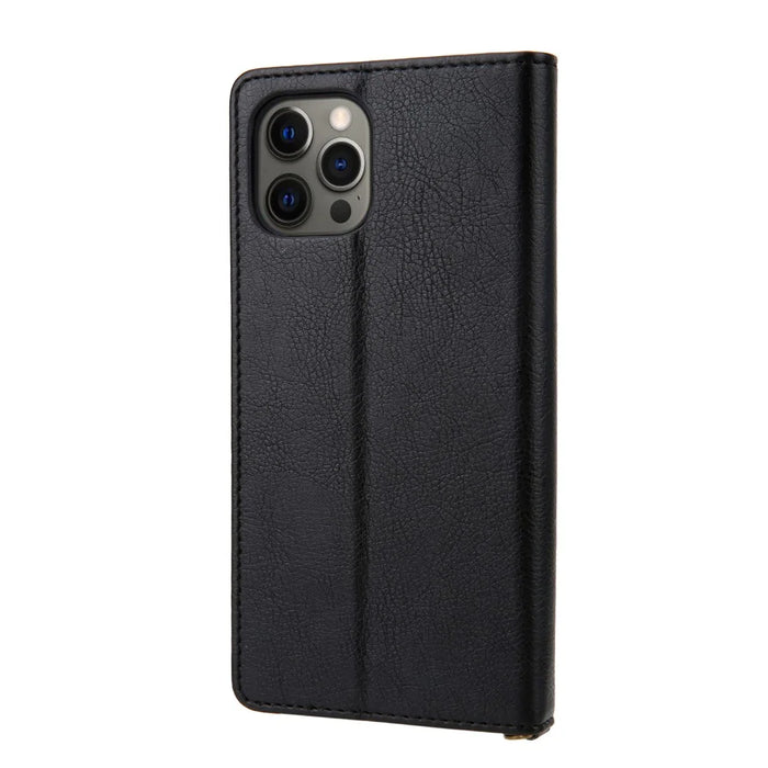 CMAI2 PU Leather Phone Cover Case with Card Holder for iPhone 12 Pro Max - Black - 2