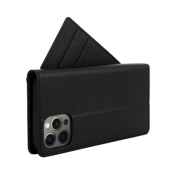 CMAI2 PU Leather Phone Cover Case with Card Holder for iPhone 12 Pro Max - Black - 4