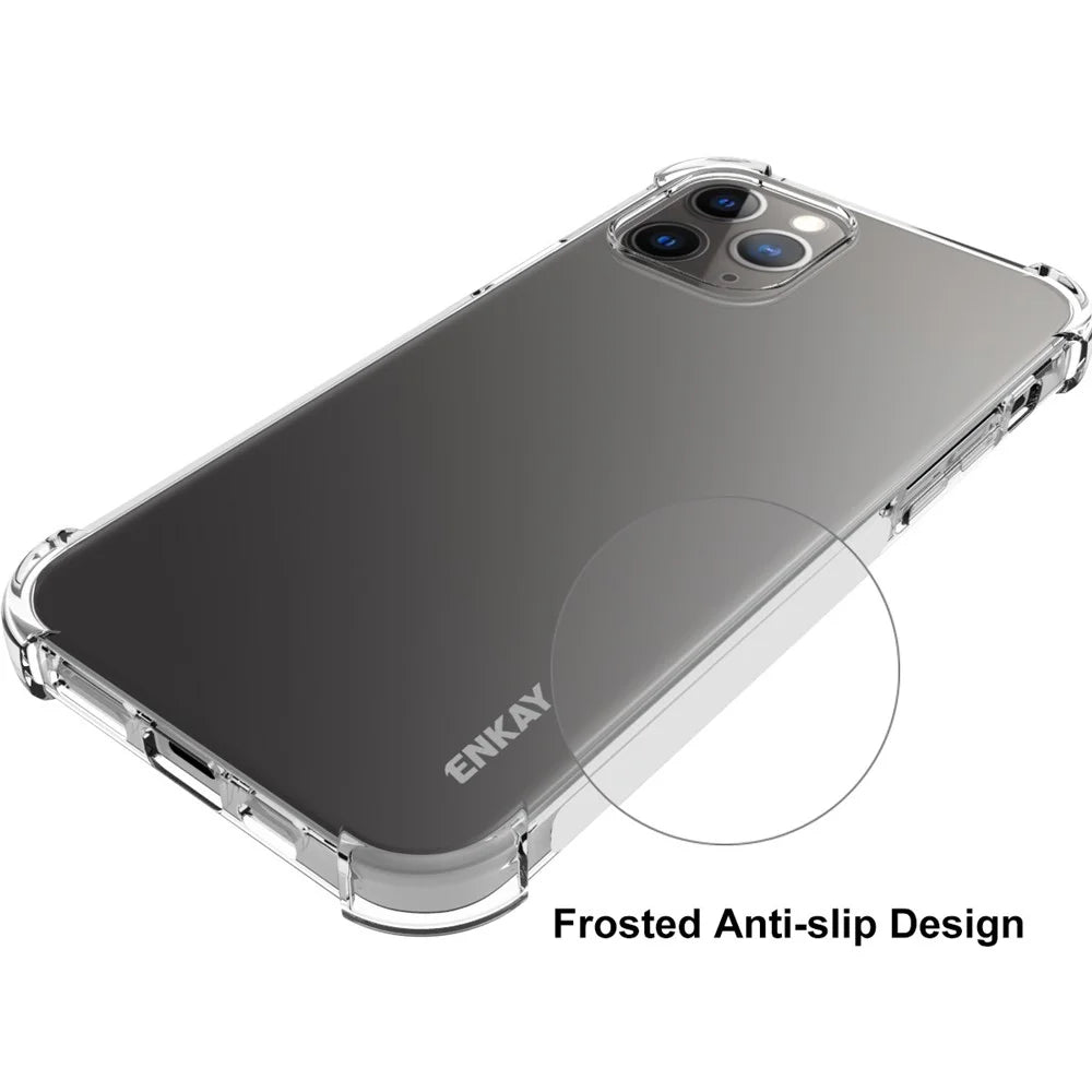 ENKAY Shockproof Clear TPU Case for iPhone 12/12 Pro Frosted Anti-slip Cover - 4