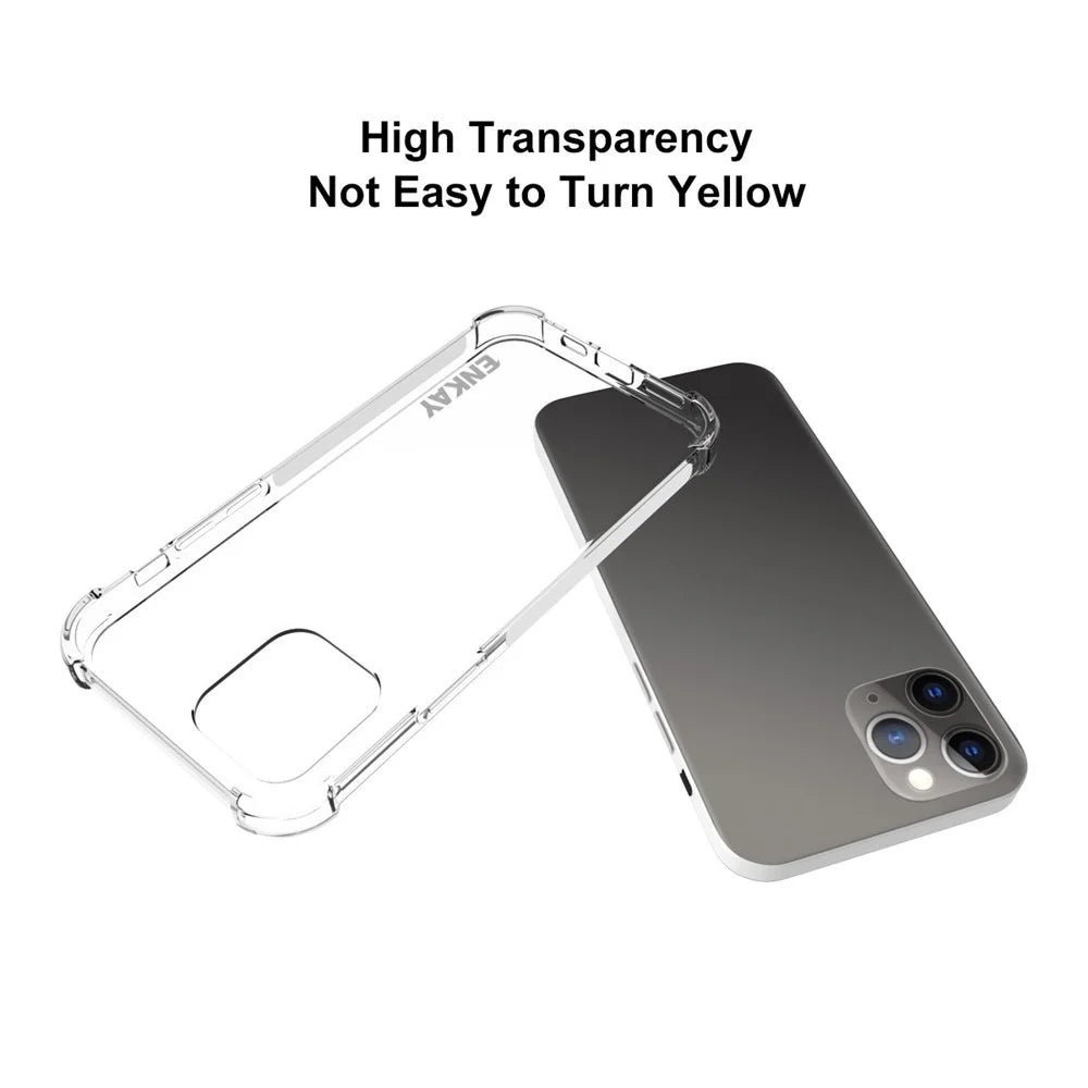ENKAY Shockproof Clear TPU Case for iPhone 12/12 Pro Frosted Anti-slip Cover - 5