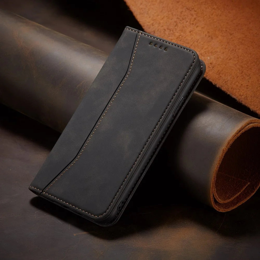 Fantasy Series Auto-absorbed Leather Wallet Stand Case for iPhone 12 Pro Max - Black - 7