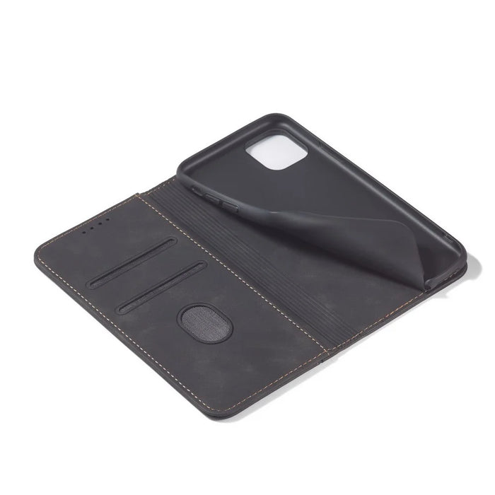 Fantasy Series Auto-absorbed Leather Wallet Stand Case for iPhone 12 mini 5.4 inch - Black - 7