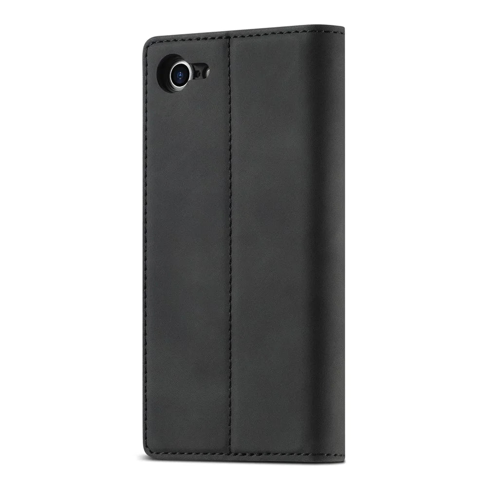 LC.IMEEKE Strong Auto-Absorbed Business Style Leather Phone Cover Shell for iPhone 7/8/SE (2020)/SE (2022) - Black - 2