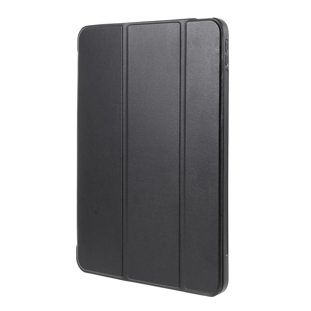 Tablet Shell for iPad Air 11 (2026) / (2025) / (2024) / Air (2022) / (2020) Tri-Fold Stand Silicone + Leather Case - Black - 2
