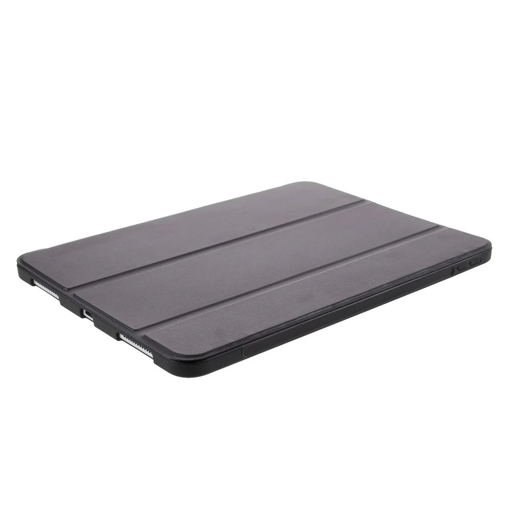 Tablet Shell for iPad Air 11 (2026) / (2025) / (2024) / Air (2022) / (2020) Tri-Fold Stand Silicone + Leather Case - Black - 4