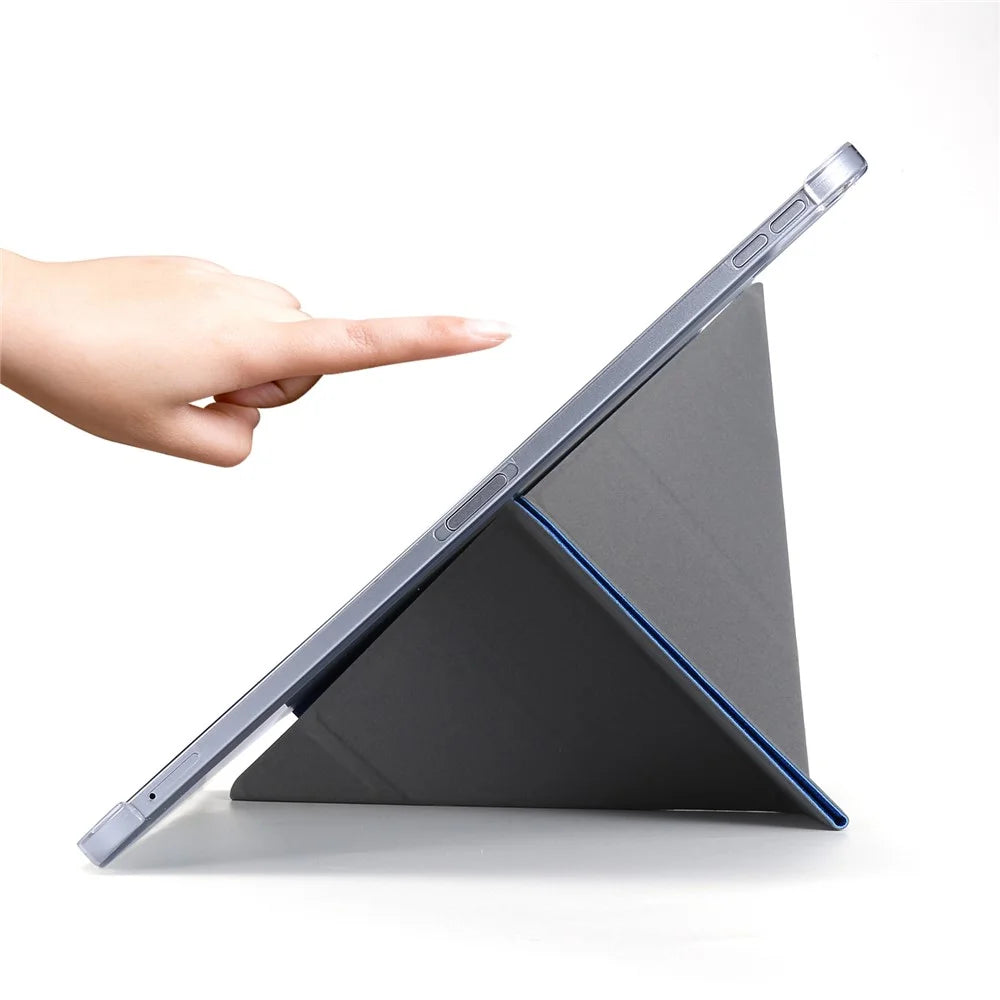 Silk Texture Origami Stand Leather Smart Tablet Cover Shell for iPad Air 11 (2026) / (2025) / (2024) / Air (2022) / (2020) - Dark Blue - 4