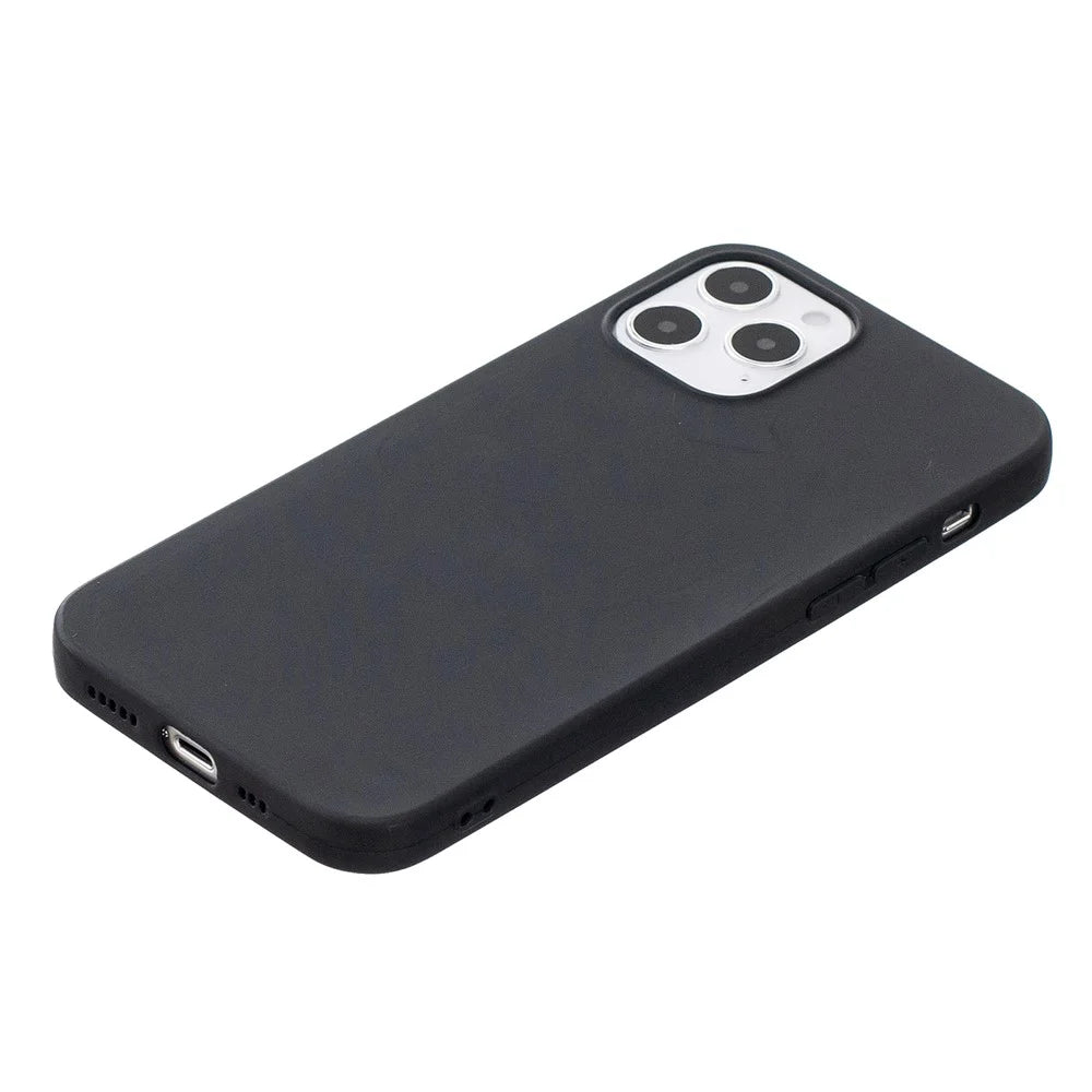 Pure Colour Matte Soft TPU Cover Phone Case for iPhone 12 Pro / iPhone 12 - Black - 2