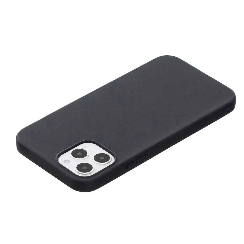 Pure Colour Matte Soft TPU Cover Phone Case for iPhone 12 Pro / iPhone 12 - Black - 3