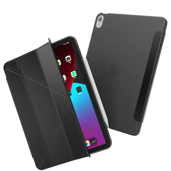 Tri-Fold Stand TPU + Leather Tablet Cover for iPad Air 11 (2026) / (2025) / (2024) / Pro 11 (2018)//Air (2022) / Air (2020) - Black - 2