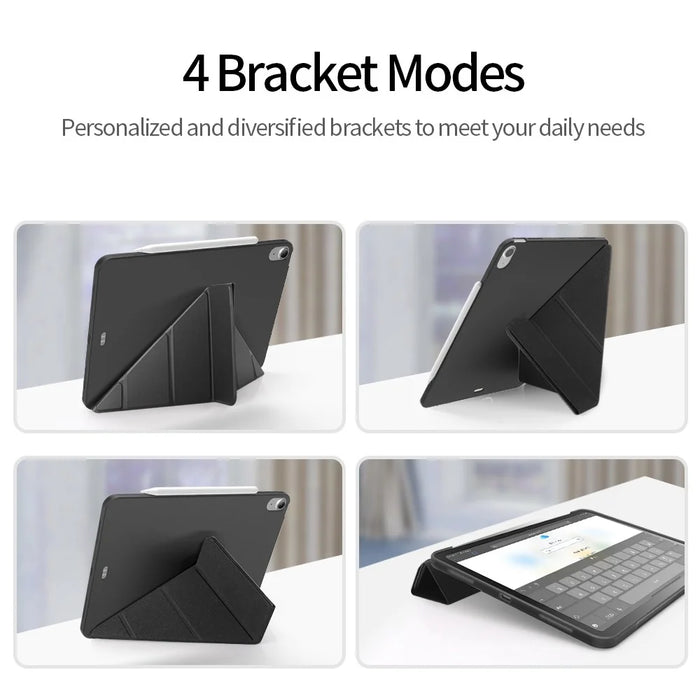 Tri-Fold Stand TPU + Leather Tablet Cover for iPad Air 11 (2026) / (2025) / (2024) / Pro 11 (2018)//Air (2022) / Air (2020) - Black - 3