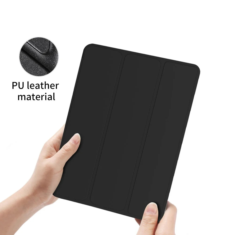 Plastic Tri-Fold PU Leather Tablet Case for iPad Air 11 (2026) / (2025) / (2024) / Pro 11 (2022) (2021) (2020) / Air (2022) (2020) - Black - 2