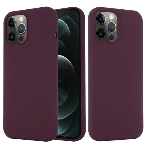 Magnetic Absorption Liquid Silicone Cell Phone Cover [Support Magnetic Wireless Charge]  iPhone 12 Pro Max Magnetic - Wine Red - 1