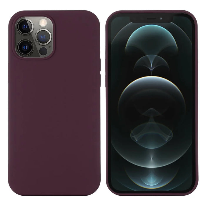Magnetic Absorption Liquid Silicone Cell Phone Cover [Support Magnetic Wireless Charge]  iPhone 12 Pro Max Magnetic - Wine Red - 2