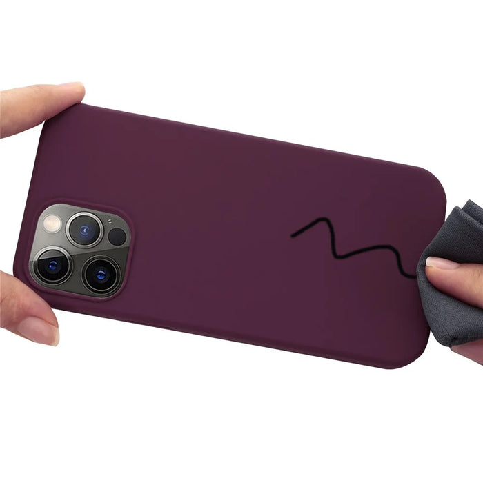 Magnetic Absorption Liquid Silicone Cell Phone Cover [Support Magnetic Wireless Charge]  iPhone 12 Pro Max Magnetic - Wine Red - 5