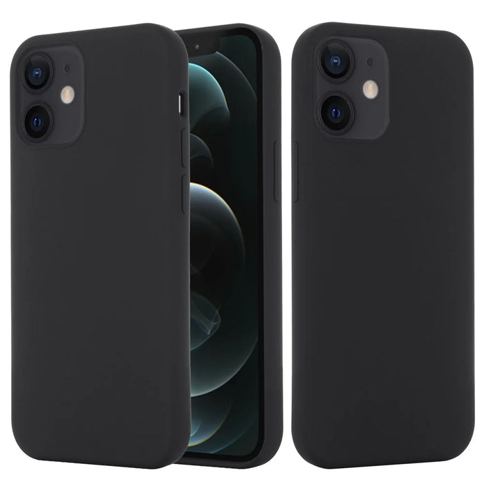 Magnetic Absorption Liquid Silicone Cell Phone Cover [Support Wireless Charge] for iPhone 12 mini Compatible with MagSafe - Black - 7