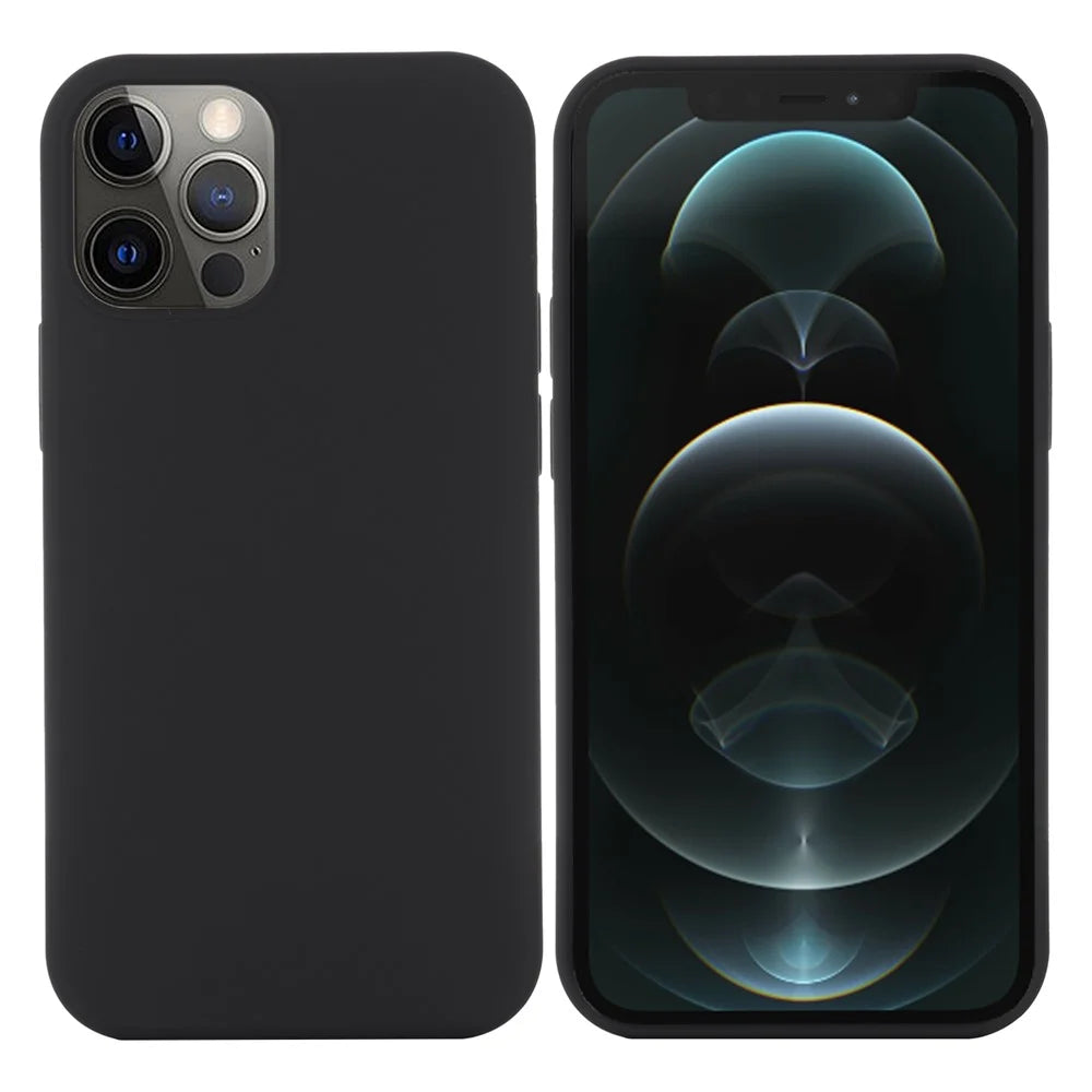 For iPhone 12 Pro / 12 Case Compatible with MagSafe Anti-Drop Liquid Silicone Phone Cover - Black - 3