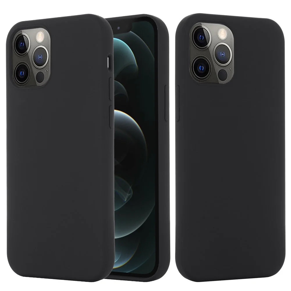 For iPhone 12 Pro / 12 Case Compatible with MagSafe Anti-Drop Liquid Silicone Phone Cover - Black - 4
