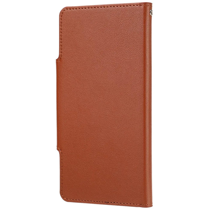 PU Leather Wallet Cell Phone Shelf Cover with Detachable Inner TPU Case for iPhone 12 Pro / iPhone 12 - Brown - 2