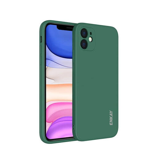 ENKAY HAT PRINCE ENK-PC064 Straight Edge Precise Hole Silicone Phone Cover Case for iPhone 11 - Green - 1