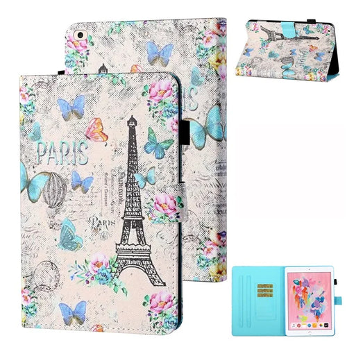 Universal Pattern Printing Leather Tablet Case for iPad 9.7-inch (2017)/(2018)/iPad Air (2013)/Air 2 - Eiffel Tower - 1