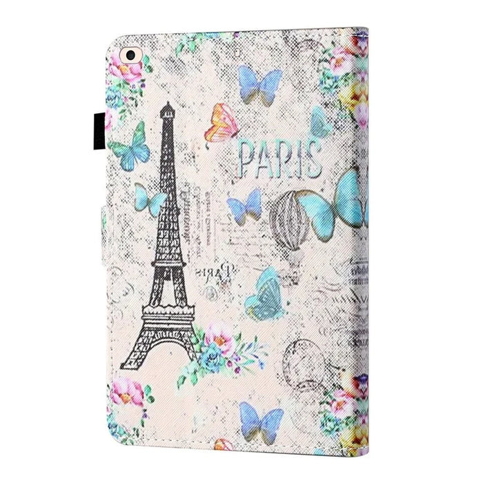 Universal Pattern Printing Leather Tablet Case for iPad 9.7-inch (2017)/(2018)/iPad Air (2013)/Air 2 - Eiffel Tower - 4