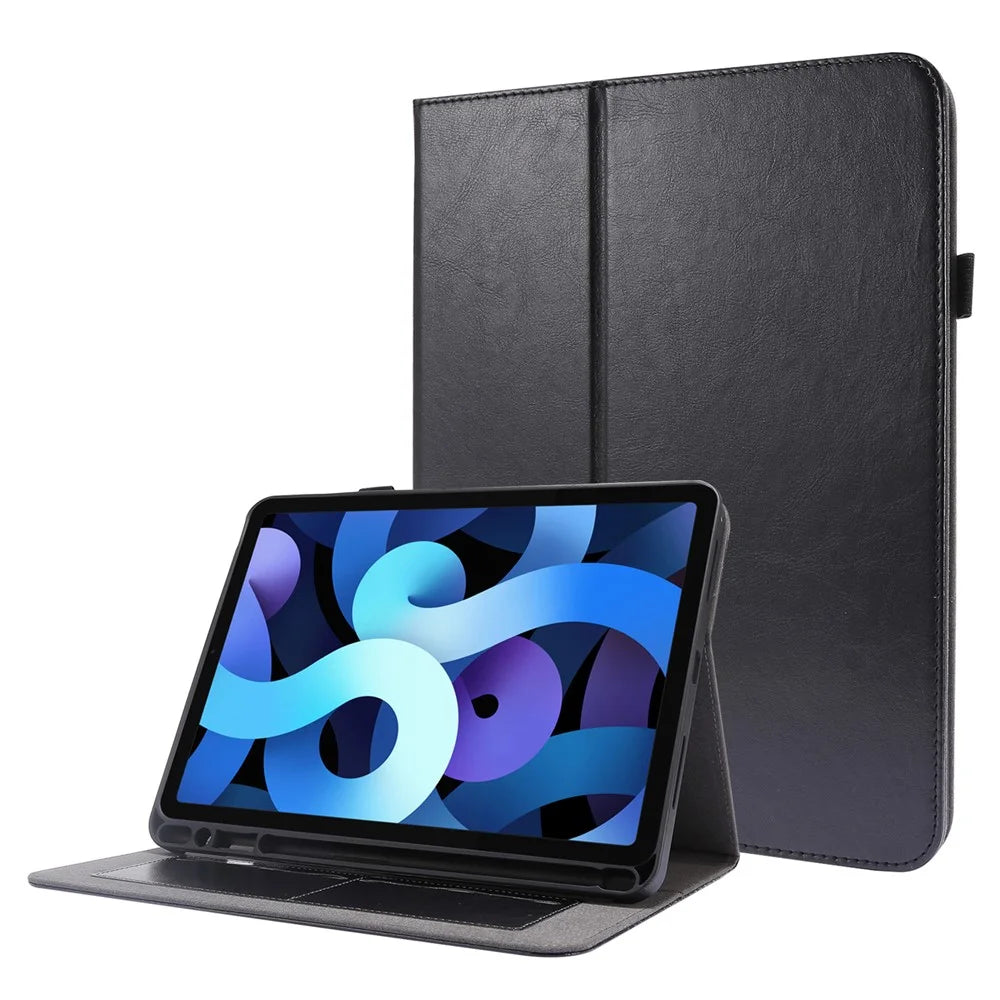 Crazy Horse Texture Two-Fold Design Leather Case for iPad Air (2020) / Air (2022) / iPad Pro 11-inch (2020) (2021) (2022) - Black - 1